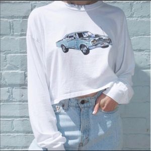 Brandy Melville Camila Moto LS Crop Top